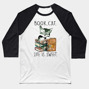 Book cat Baseball T-Shirt